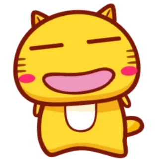 ☺️ Cartoon, Gelb, Katze, Fröhlich, Niedlich telegram sticker