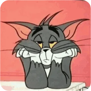 😴 Tom Cat Tom and Jerry cartoon, cat, sad, bored, exhausted, tired whatsapp sticker