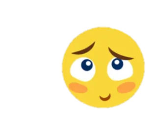 🥺 อีโมจิ, เศร้า, น่ารัก, เขิน, สีเหลือง, หน้า telegram sticker
