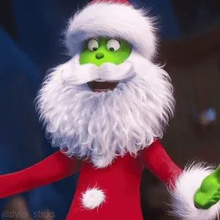 🥳 The Grinch คริสต์มาส, กริ๊นช์, ซานตาคลอส, วันหยุด, การ์ตูน whatsapp sticker