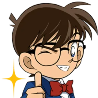 👍 Conan Edogawa Detective Conan อนิเมะ, มังงะ, นักสืบ, การ์ตูน, เด็กผู้ชาย, ยิ้ม, ขยิบตา telegram sticker