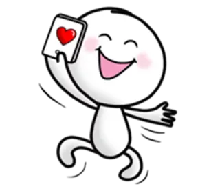 💃 Cartone animato, Amore, Cuore, Felice, Bianco telegram sticker