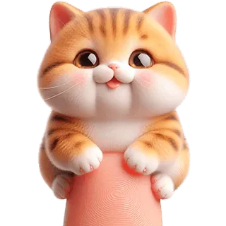 ☺️ kot, kotek, słodki, uroczy, zwierzę domowe, zwierzę, palec, kreskówka telegram sticker