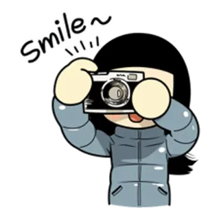 📷 Smile~ smile, camera, cartoon, photography telegram sticker