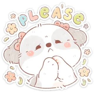🥺 Please anjing, anak anjing, imut, tolong, memohon, kartun telegram sticker
