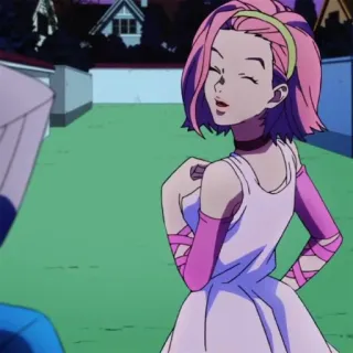 🍡 Anime Mädchen, rosa Haare, Cartoon, Animation, Frau telegram sticker