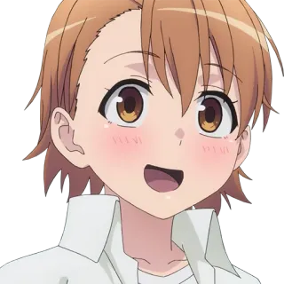 😍 Misaka Mikoto A Certain Scientific Railgun anime, chica, sonriendo, linda, Misaka Mikoto, Railgun telegram sticker