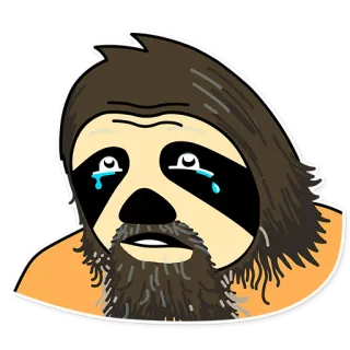 😥 ленивец, грустный, плачущий, слёзы, эмоция, животное whatsapp sticker
