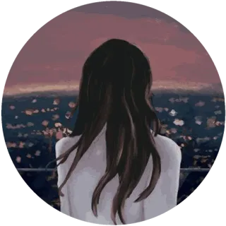 🌃 Mädchen, Stadt, Nacht, Horizont, Frau whatsapp sticker