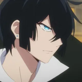 💎 Anime, Mâle, Personnage, Yeux bleus, Cheveux noirs telegram sticker