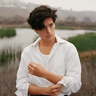 🍁 đàn ông, chân dung, diễn viên, áo sơ mi, ngoài trời, Cole Sprouse, người mẫu telegram sticker