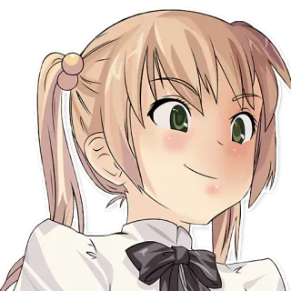 😳 Anime, Mädchen, Pferdeschwanz, Cartoon, Süß, Figur, Aufkleber telegram sticker