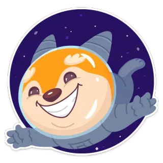 👩‍🚀 собака, животное, астронавт, космос, мультфильм, милый, питомец telegram sticker