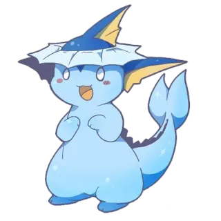 ☺️ Vaporeon Pokemon pokemon, vaporeon, mignon, eau, animé telegram sticker