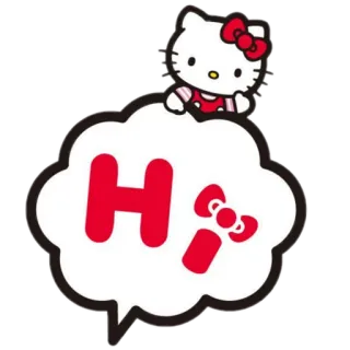 👋 Hello Kitty Hi cute, cat, cartoon, hello kitty, kawaii telegram sticker