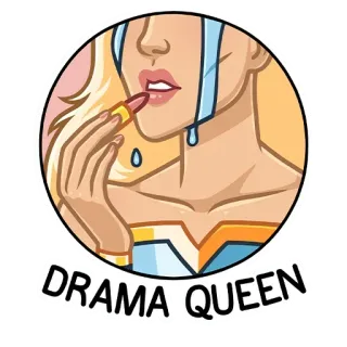 😭 DRAMA QUEEN Drama, Rainha, Chorando, Maquiagem, Loira, Batom, Emoção, Mulher telegram sticker