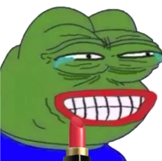 🐸 Pepe the Frog Pepe, Sapo, Meme, Chorando, Batom whatsapp sticker