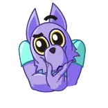 🤔 cartoon, animal, purple, cute, sticker telegram sticker