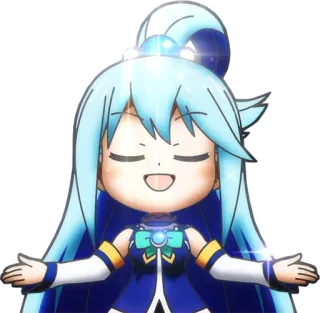 😇 Aqua Konosuba anime, manga, cute, kawaii, isekai, goddess telegram sticker