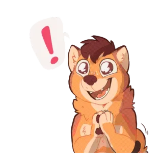 ❗️ dog, happy, exclamation, cute, excited, alert telegram sticker