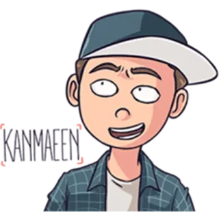 😀 desenho animado, personagem, homem, chapéu, adesivo whatsapp sticker