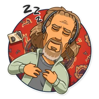 😴 ZZZZ sleep, man, headphones, carpet telegram sticker