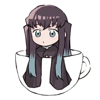 🌀 Muichiro Tokito Demon Slayer 动漫, Q版, 可爱, 鬼灭之刃, 时透无一郎, 柱, 霞柱 whatsapp sticker