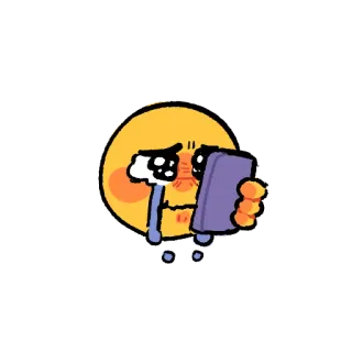 😭 Emoji, Chorando, Triste, Telefone, Lágrimas telegram sticker
