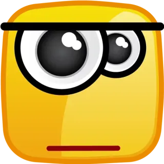 😎 Emoji, Cuadrado, Amarillo, Cara, Dibujos animados, Expresión, Arte digital whatsapp sticker