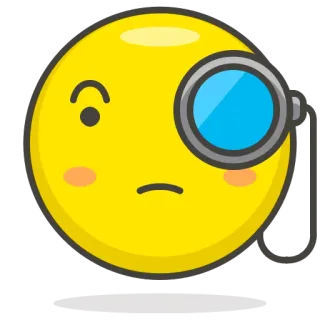 🤔 Emoji, Monocolo, Giallo, Faccia, Occhiolino telegram sticker