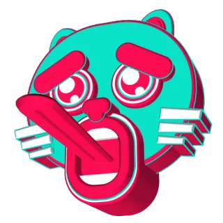 😱 sticker, cartoon, tier, zunge, gesicht, ausdruck telegram sticker