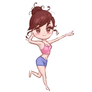 😀 Мультфильм, Девочка, Персонаж, Аниме, Милый, Танец telegram sticker
