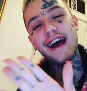 👋 Lil Peep Lil Peep, рэпер, музыка, тату, татуировки на лице, певец telegram sticker