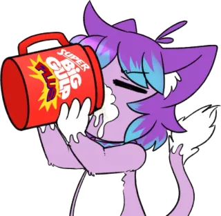 🍺 SUPER BIG GULP 猫, 飲み物, ゴクゴク, ビッグゴク, ソーダ, 漫画 telegram sticker