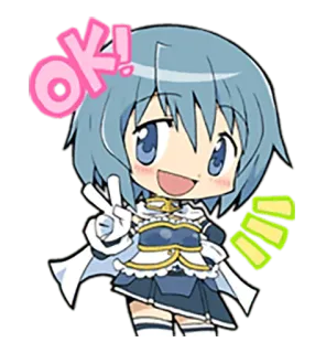 ✌ OK! 애니메이션, 치비, 귀여운, 오케이, 평화 기호, 만화 telegram sticker