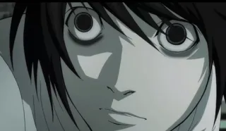 😳 L Lawliet Death Note L, Death Note, аниме, детектив, манга, персонаж, глаза telegram sticker