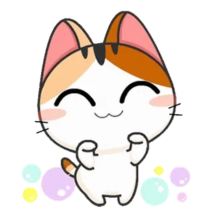 ⭐ gato, fofo, kawaii, adesivo, feliz whatsapp sticker