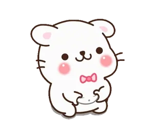 🙂 mono, kawaii, oso, animal, pegatina, dibujo animado whatsapp sticker