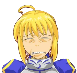 🤪 Saber Fate/stay night อนิเมะ, ตลก, สีหน้า, ตัวละคร telegram sticker