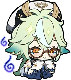 😥 Sucrose Genshin Impact 애니메이션, 원신, 설탕, 귀여운, 비디오 게임, 스티커 telegram sticker