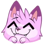😌 mèo, mèo con, dễ thương, hoạt hình, màu hồng, đáng yêu, vui vẻ, cười telegram sticker