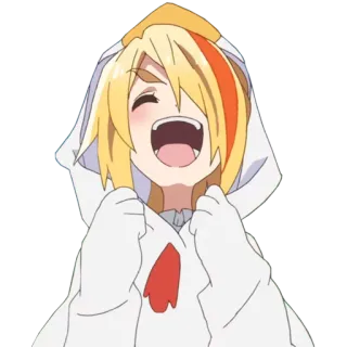 😍 аниме, персонаж, иллюстрация, курица, мультфильм, милый, счастливый telegram sticker