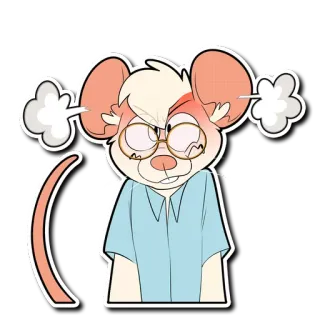 😤 desenho animado, rato, zangado, óculos, vapor, frustrado, personagem de desenho animado telegram sticker