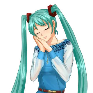 😌 Hatsune Miku Anime, Manga, Hatsune Miku, Vocaloid, Schlafend whatsapp sticker