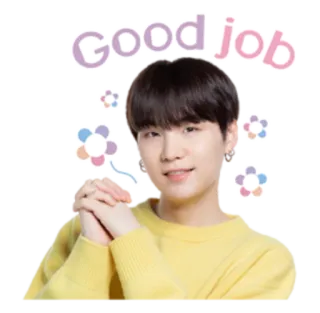 👏 Good job bravo, fleurs, personne souriante, compliment telegram sticker