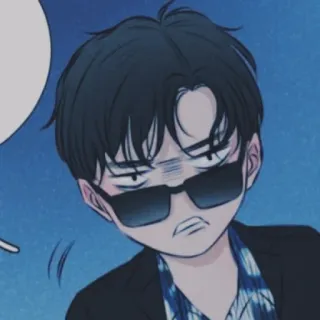 ✖ hombre, gafas de sol, enojado, dibujos animados, retrato, expresión telegram sticker