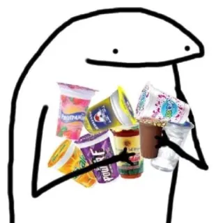 🌟 stick figure, yogurt, food, cartoon, drawing whatsapp sticker