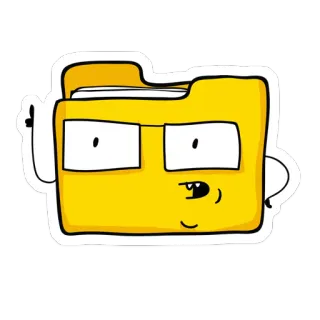 👓 folder, cartoon, yellow, funny, computer, icon telegram sticker