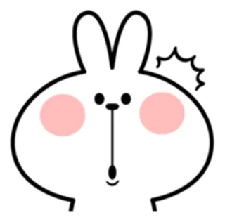 😯 konijn, bunny, cartoon, schattig, dier, wit telegram sticker
