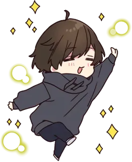 🥳 Anime, Cartoon, Personage, Sterren, Schattig, Hoodie telegram sticker